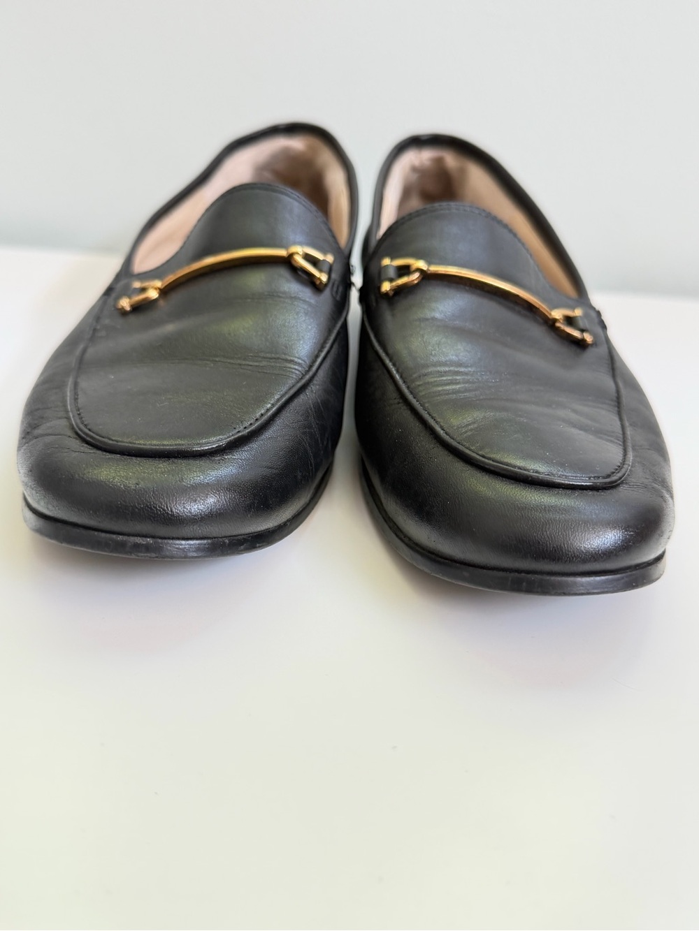 Sam Edelman Womens 9 Black Leather Gold Horsebit Loafers Slip On Shoes Classic - Picture 4 of 12